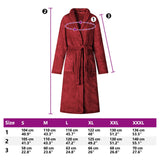 Accappatoio senza Cappuccio Rosso Bordeaux m Flanella