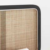 Testiera con testiera Nero 180 x 55 x 3 cm Rattan