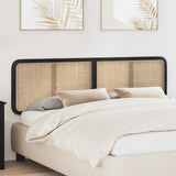 Testiera con testiera Nero 180 x 55 x 3 cm Rattan