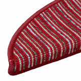 Tappetini per scale autoadesivi 15 pcs Rosso 56 x 17 x 3 cm