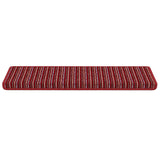Tappetini per scale autoadesivi 15 pcs Rosso 65 x 21 x 4 cm