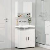 Set di mobili per il bagno con porta 2 pcs Bianco Lucido
