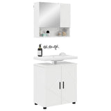 Set di mobili per il bagno con porta 2 pcs Bianco Lucido