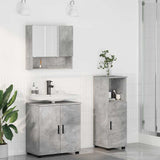 Set di mobili per il bagno con porta 3 pcs Grigio cemento