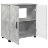 Set di mobili per il bagno con porta 3 pcs Grigio cemento