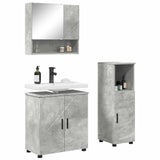Set di mobili per il bagno con porta 3 pcs Grigio cemento