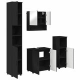 Set di mobili per il bagno Montaggio a parete 4 pcs Nero