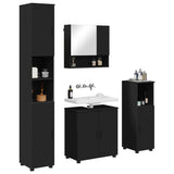 Set di mobili per il bagno Montaggio a parete 4 pcs Nero