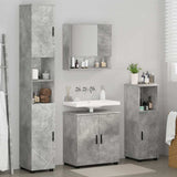 Set di mobili per il bagno con porta 4 pcs Grigio cemento