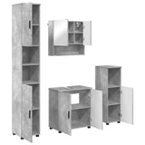 Set di mobili per il bagno con porta 4 pcs Grigio cemento