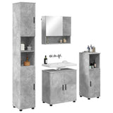 Set di mobili per il bagno con porta 4 pcs Grigio cemento