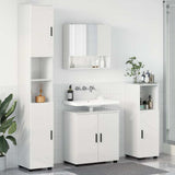 Set di mobili per il bagno con porta 4 pcs Bianco Lucido