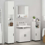 Set di mobili per il bagno con porta 4 pcs Bianco Lucido