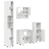 Set di mobili per il bagno con porta 4 pcs Bianco Lucido