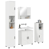 Set di mobili per il bagno con porta 4 pcs Bianco Lucido