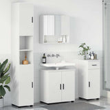 Set di mobili per il bagno con cassetto con porta 4 pcs Bianco