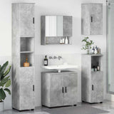 Set di mobili per il bagno con porta 5 pcs Grigio cemento