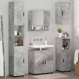 Set di mobili per il bagno con porta 5 pcs Grigio cemento