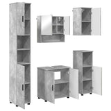 Set di mobili per il bagno con porta 5 pcs Grigio cemento