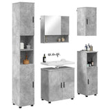 Set di mobili per il bagno con porta 5 pcs Grigio cemento