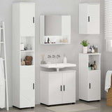Set di mobili per il bagno con porta 5 pcs Bianco Lucido