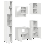 Set di mobili per il bagno con porta 5 pcs Bianco Lucido