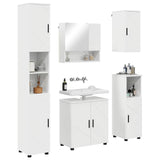 Set di mobili per il bagno con porta 5 pcs Bianco Lucido