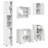 Set di mobili per il bagno con cassetto con porta 5 pcs Bianco