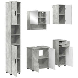 Set di mobili per il bagno con cassetto 5 pcs Grigio cemento