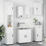 Set di mobili per il bagno con cassetto 5 pcs Bianco Lucido