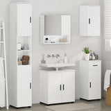 Set di mobili per il bagno con cassetto 5 pcs Bianco Lucido