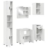 Set di mobili per il bagno con cassetto 5 pcs Bianco Lucido