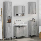 Set di mobili per il bagno con cassetto con porta Grigio Sonoma