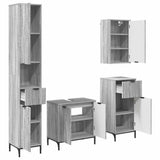 Set di mobili per il bagno con cassetto con porta Grigio Sonoma