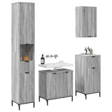 Set di mobili per il bagno con cassetto con porta Grigio Sonoma
