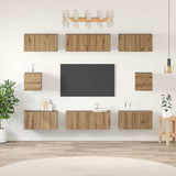 Set mobile TV 8 pcs Rovere artigianale Legno truciolato