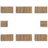 Set mobile TV 8 pcs Rovere artigianale Legno truciolato