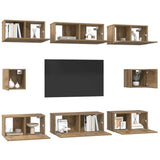 Set mobile TV 8 pcs Rovere artigianale Legno truciolato