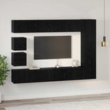 Set mobile TV 10 pcs Rovere Nero Legno truciolato
