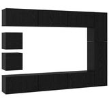 Set mobile TV 10 pcs Rovere Nero Legno truciolato