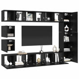 Set mobile TV 10 pcs Rovere Nero Legno truciolato