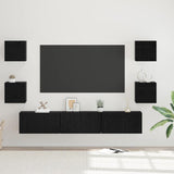 Set mobile TV 7 pcs Rovere Nero Legno truciolato