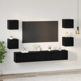 Set mobile TV 7 pcs Rovere Nero Legno truciolato