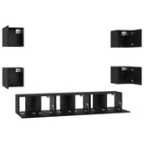 Set mobile TV 7 pcs Rovere Nero Legno truciolato