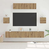 Set mobile TV 7 pcs Rovere artigianale Legno truciolato
