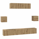 Set mobile TV 7 pcs Rovere artigianale Legno truciolato