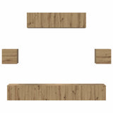 Set mobile TV 7 pcs Rovere artigianale Legno truciolato