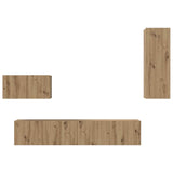 Mobile TV da Parete 4 pcs Rovere artigianale Legno truciolato