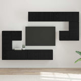 Unità TV Montaggio a parete 4 pcs Rovere Nero Legno truciolato