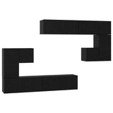 Unità TV Montaggio a parete 4 pcs Rovere Nero Legno truciolato